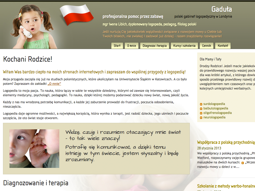 Watford Speech Therapists for Polish children - website